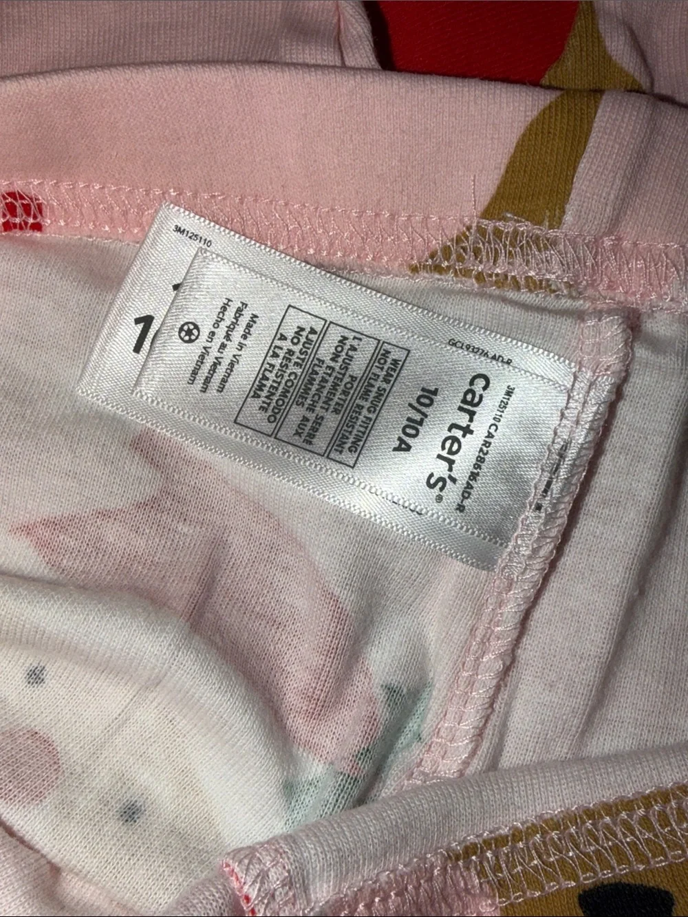 Carter's Pink Christmas Santa & Reindeer Pajama Set
